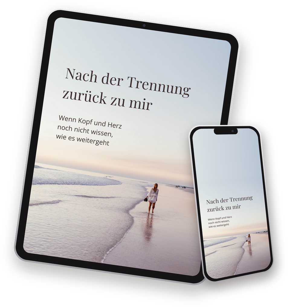 Das E-Book „Nach der Trennung zurück zu mir“ auf Tablet und Handy